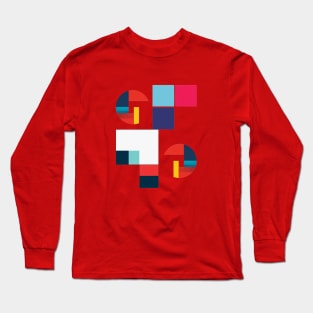 Varied Color Blocks and Sphere Long Sleeve T-Shirt